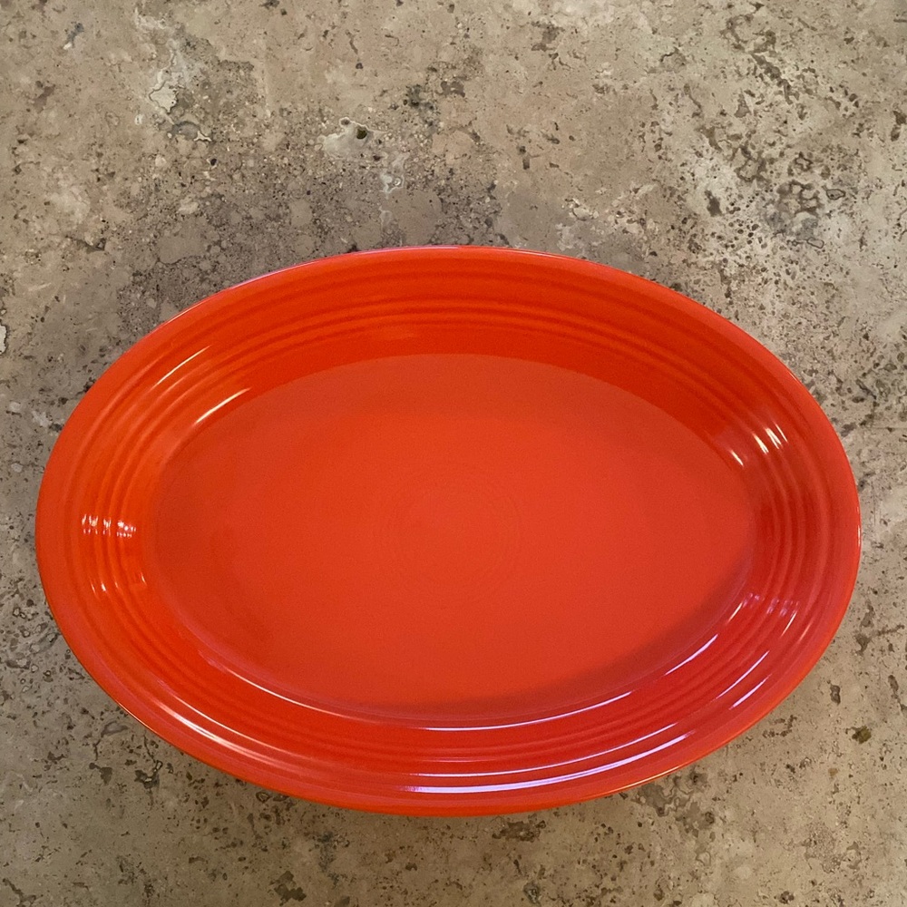 1 Fiesta Ware Orange Serving Platter 13.25”